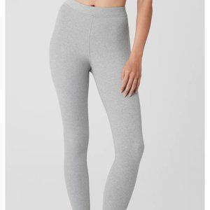 Alo Ribbed High-Waist 7/8 Blissful Legging NWT XS GREY